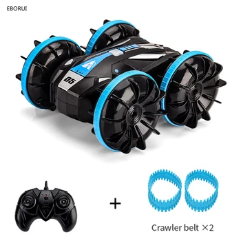 EBORUI RC stunt car 1:20 2.4GHz remote control 2 in 1 double-sided stunt all-terrain vehicle drive-ground and air modes amphibious tank