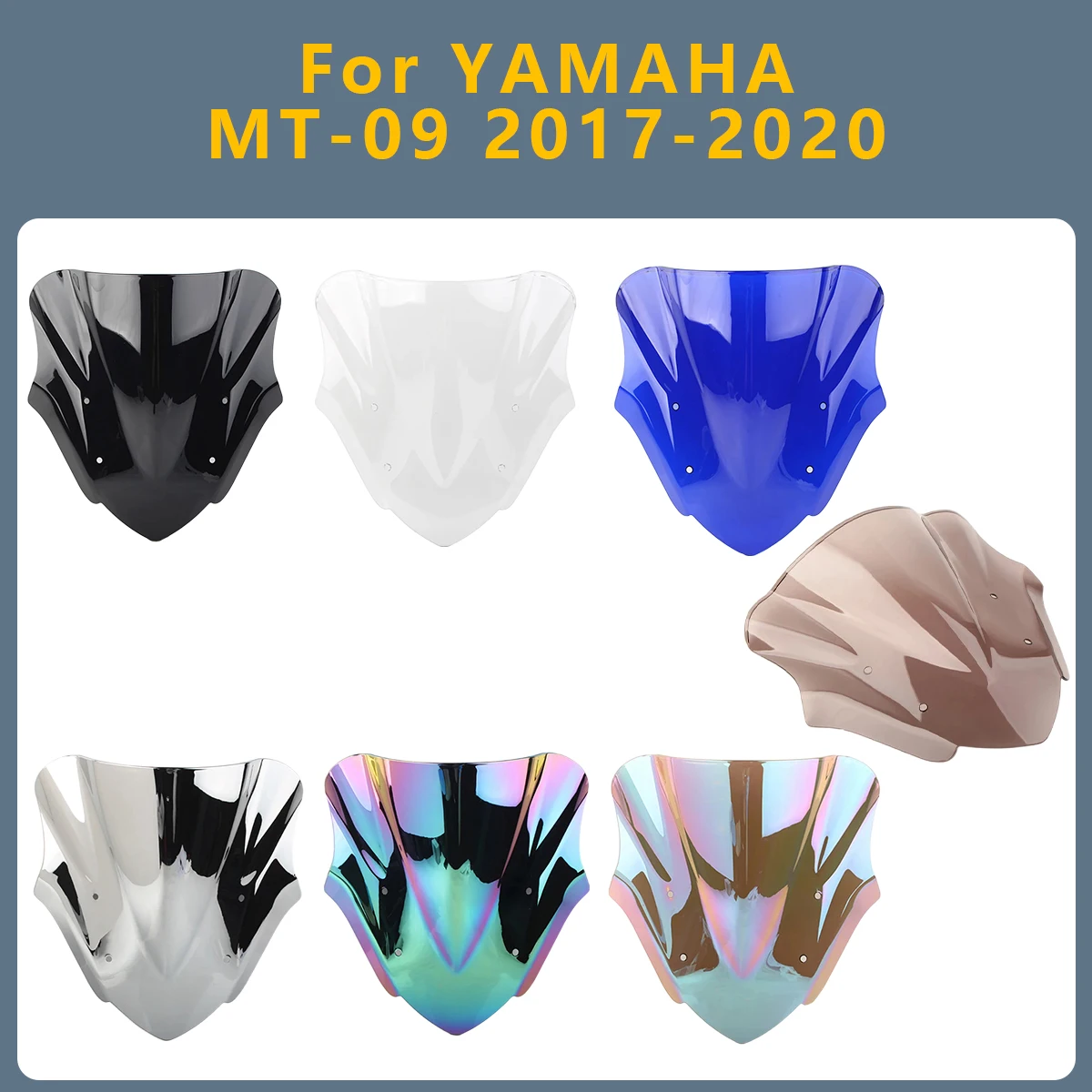 

Windscreen Windshield Motorcycle front windshield Front Wind Deflector Double Bubble For YAMAHA MT-09 2020 2017-2019 MT09 MT 09