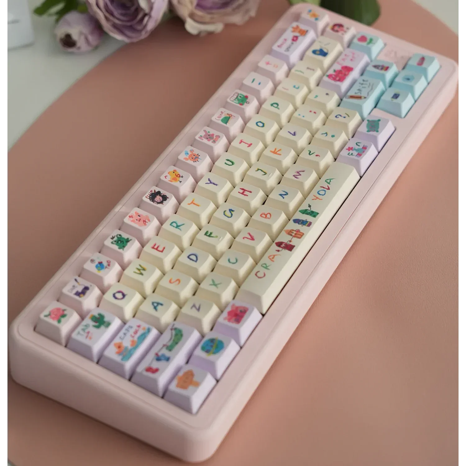 Personalizado bonito Anime Keycaps, teclado mecânico, cereja, PBT, compatível com 60, 80, 87, 98, 104, 108, DIY, crianças