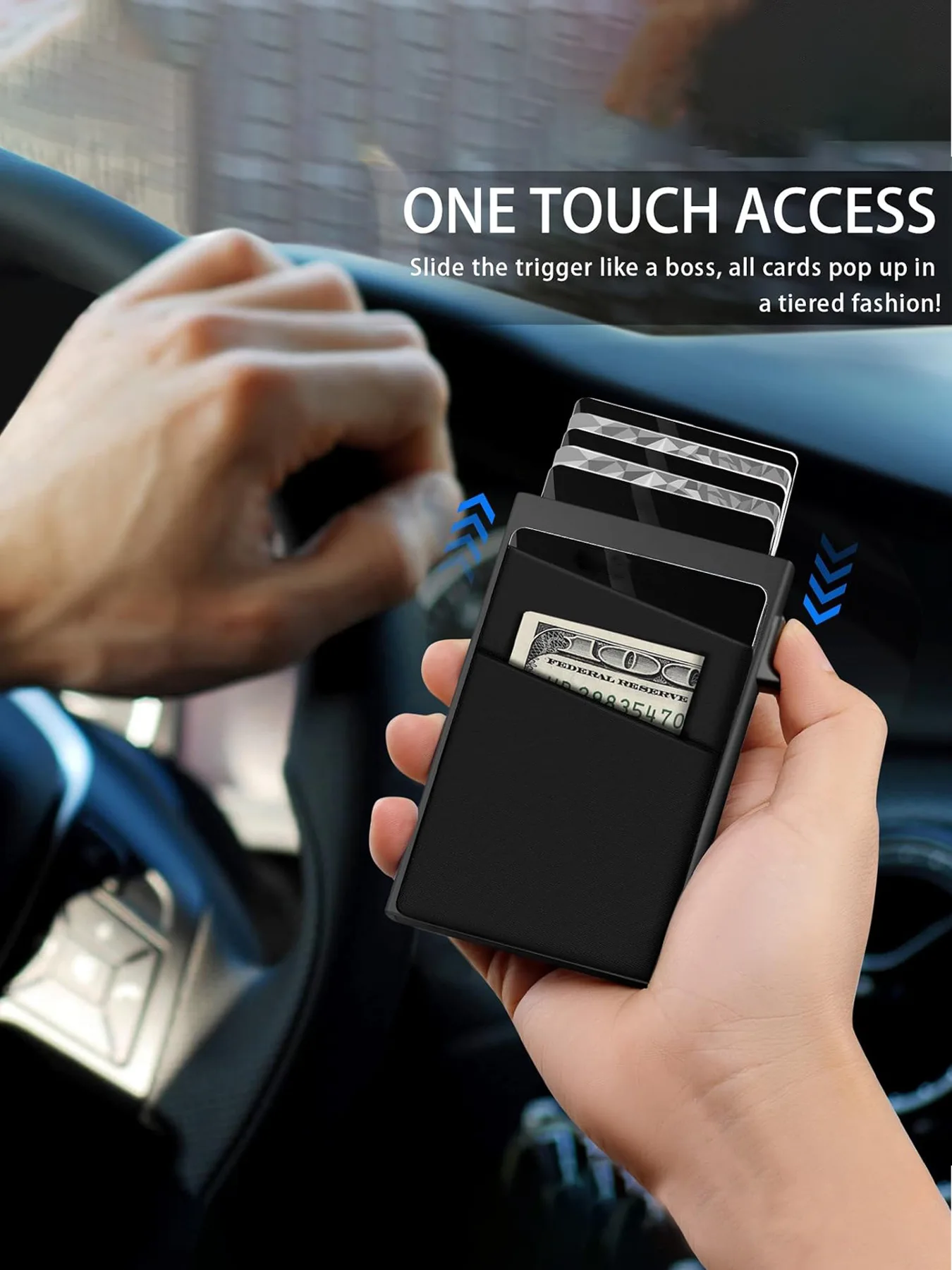 Premium Stainless Steel Business Card Holder, Ultra Thin Minimalist Silver Metal Pocket Case for Men & Women