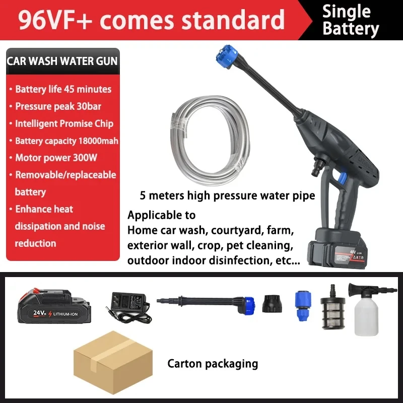 Multifunctionele Stoom Water Service Drukpomp Apparatuur Hoge Pers Wasmachine Sproeikop Cleaner 24/48/96Hv Lithium batterij