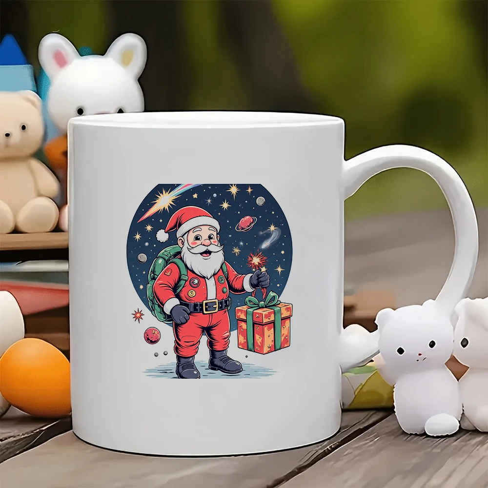 

11oz Santa Claus Cup + Creative Christmas Gift Santa Cup Kids Office Coffee Cup Essential for Family Gatherings