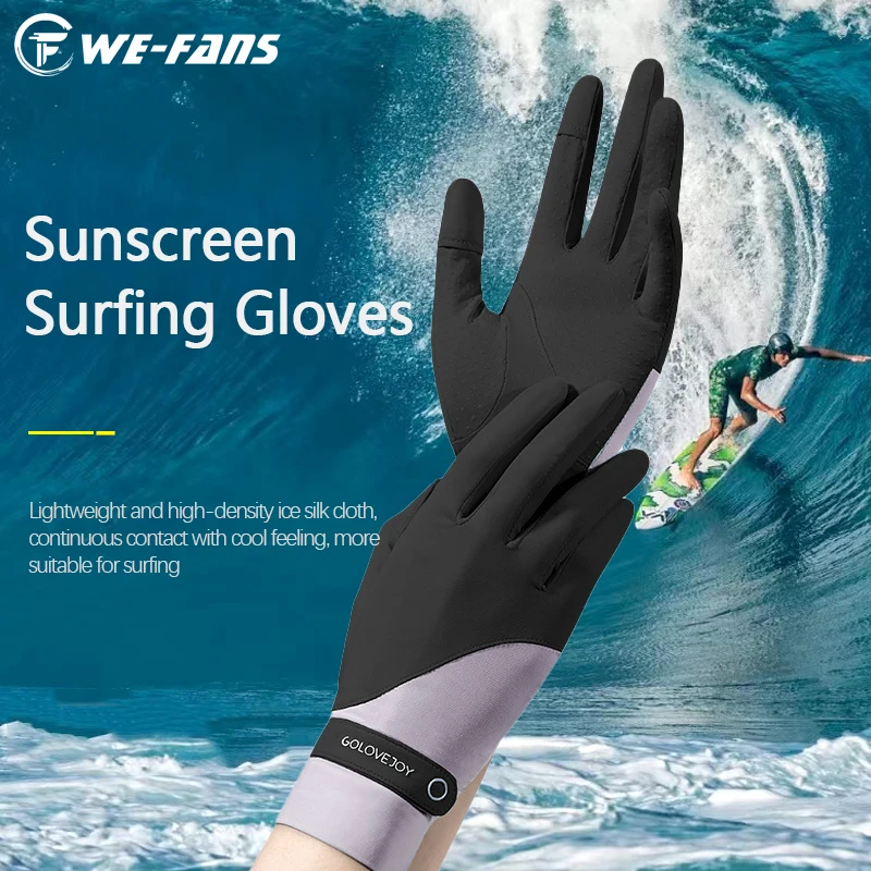 Summer Ice Silk Thin Surfing Gloves Outdoor Water Sports Snorkeling Gloves Breathable Sunscreen Anti-slip UV Touch Screen Gloves