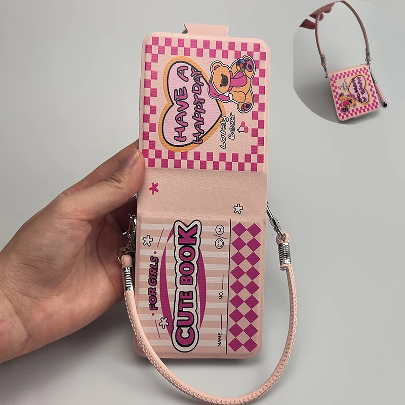 

mix flip case cute pink book style flip phone case for Xiaomi mix flip cover leather funda with Stylus & hand rope