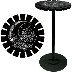 1Set Shelf Black Display Shelf Dowsing Pendulum Wheel Display Stand Witch Stuff Wooden Pendulum Holder Stand