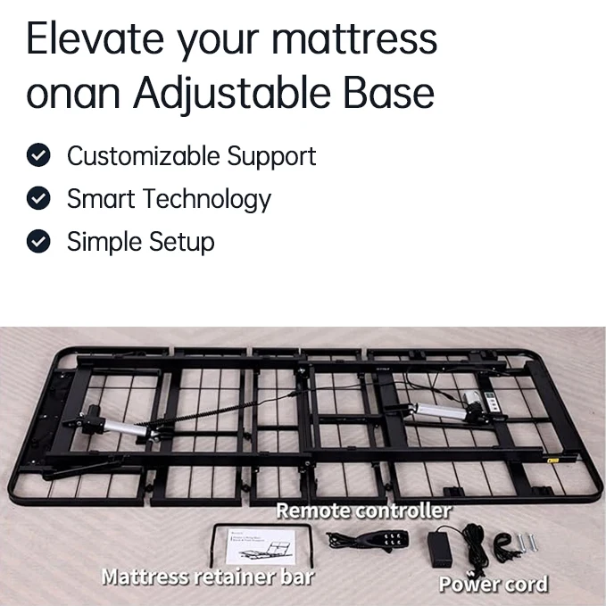 حار بيع جودة عالية آمنة قوية التوأم إطار سرير كهربائي قابل للتعديل لكبار السن #5