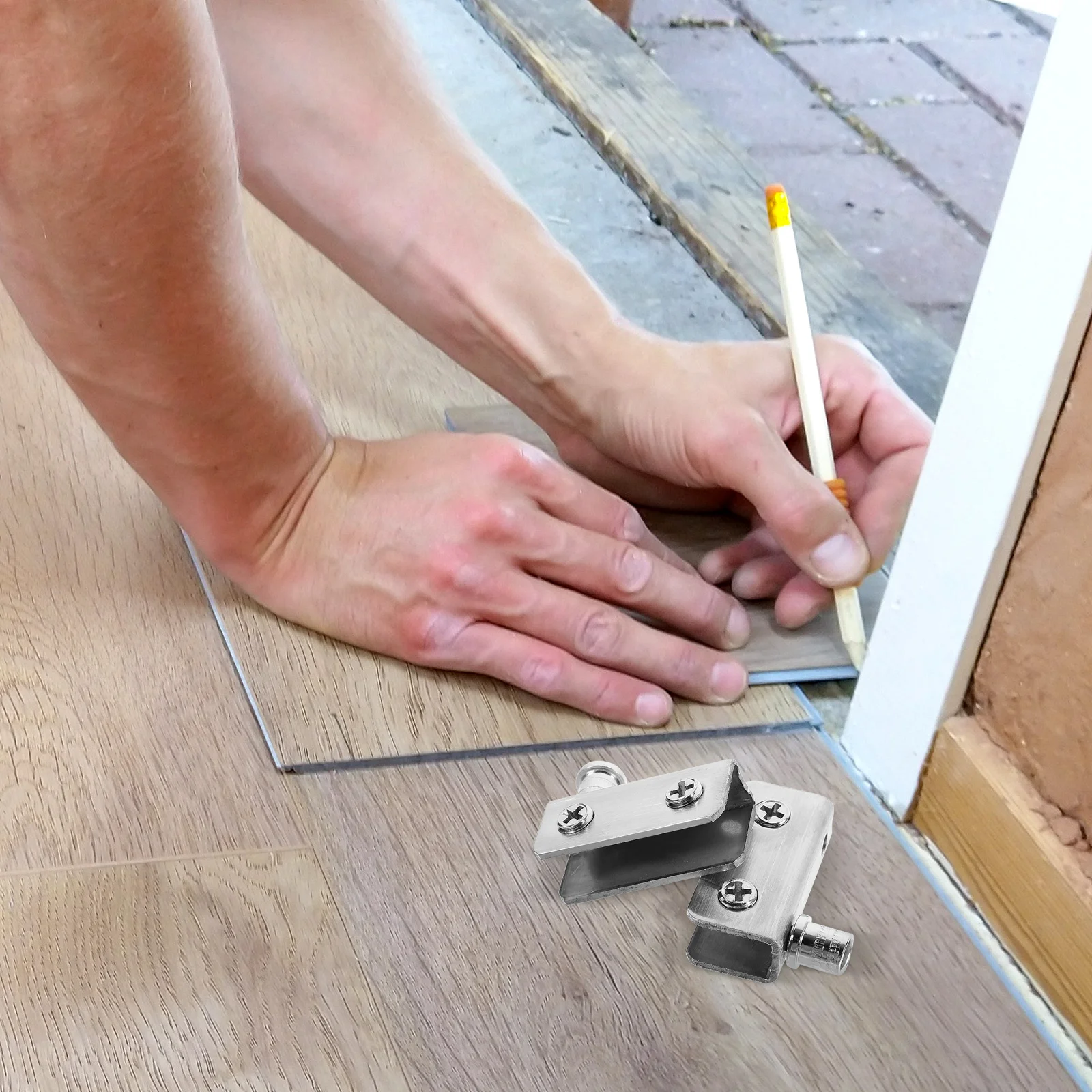 4 قطعة مفصل باب زجاجي من الفولاذ المقاوم للصدأ متين وسهل التركيب للاستحمام والحمام بدون إطار معدني هادئ يدوم طويلاً