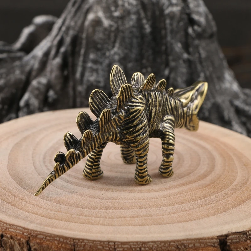 Retro Brass spinosaurus Dinosaur Statue Ornament Tea Pet Home Decor Crafts Accessories Car Decoration Animal Figurines Miniature
