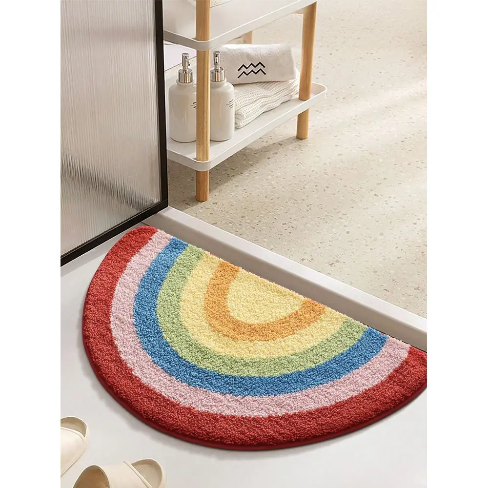 

Коврик для ванной Rainbow Sunshine, разноцветный плюшевый коврик для ванной с эффектом восхода солнца, подходит для ванной комнаты, кухни, улицы, дома, прихожей.