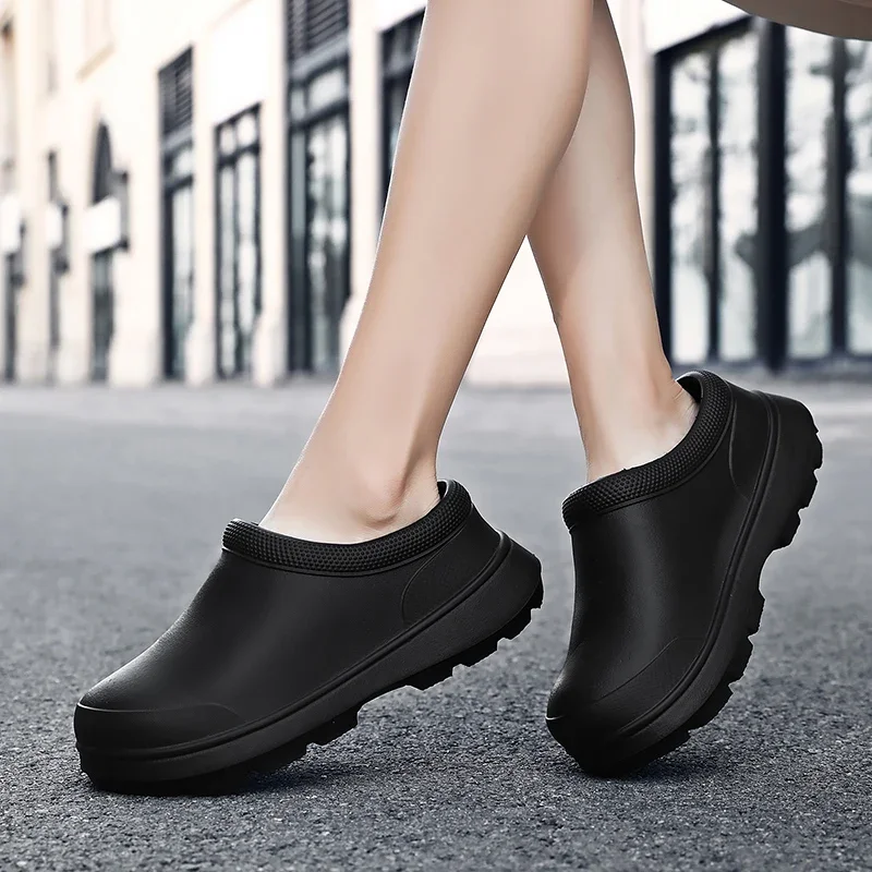 Kitchen Shoes Men Garden Clogs Outdoor Casual Waterproof Rain Shoes Non-slip Restaurant Work Shoes Oil-proof Chef Shoe