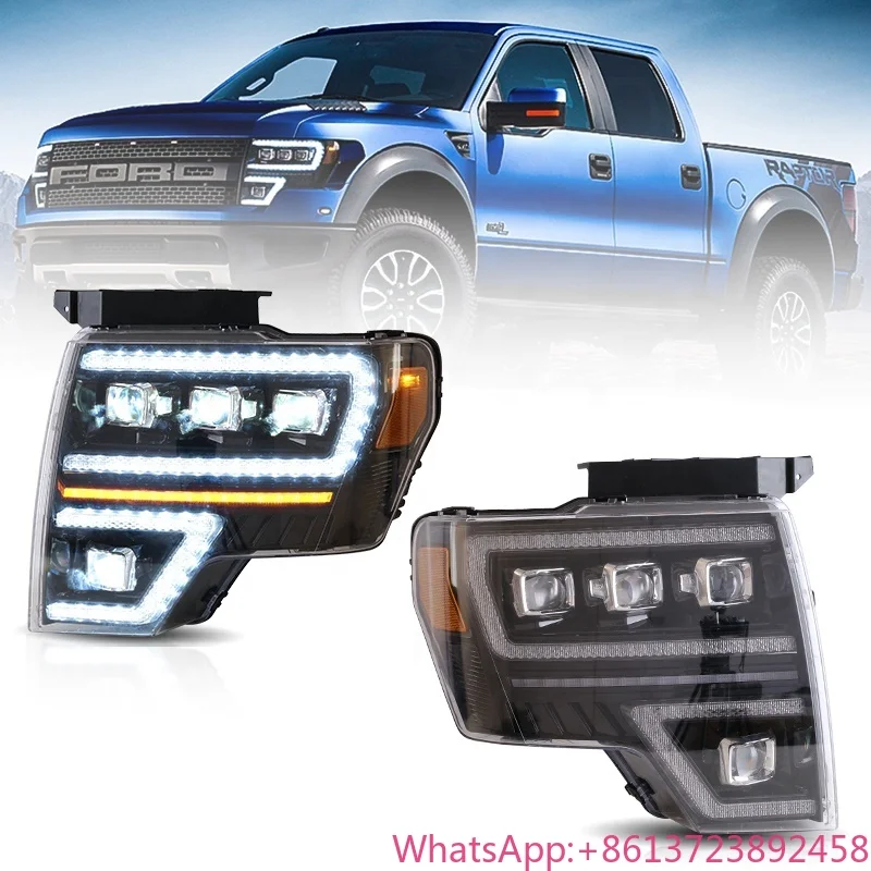 

VLAND Factory Wholesales Start up Animation DRL Raptor Front Lamp 2009-2014 Full LED Projector 2011 Headlights for Ford F150