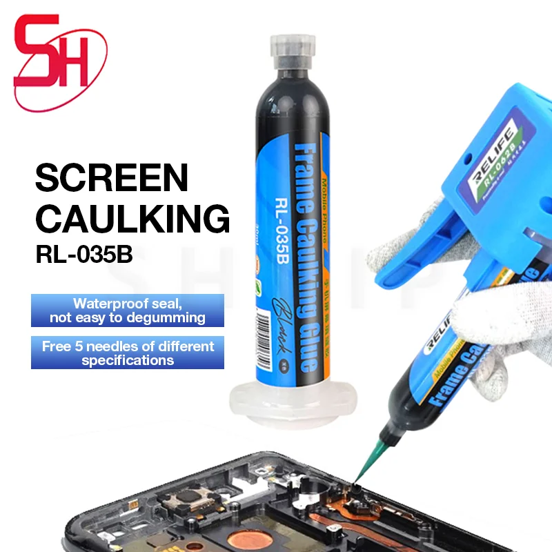 RELIFE RL-035B 30ML Mobile Phone Screen Caulking Glue Waterproof Sealing Curved Screen Border Adhesive iPhone Frame Repair Glue