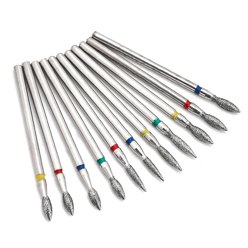 11Pcs Diamond Nail Drill Bits Milling Cutter For Manicure Left Right Rotary Cuticle Files Buffer DIY Nails Accessories Tools