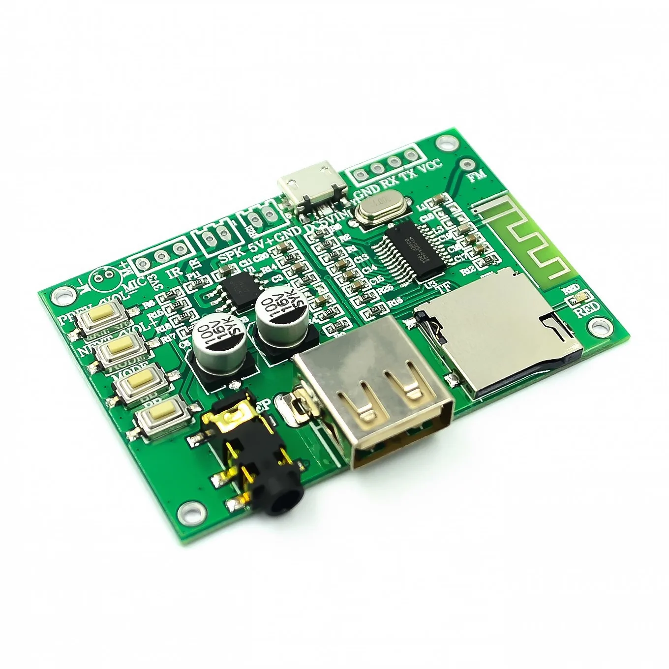 Bluetooth Lossless Audio Power Amplifier Board Módulo, Dual Mode 5.0, Cartão Tf, U Disk, Ble, Spp, Porta Serial, Trans transparente, Bt201