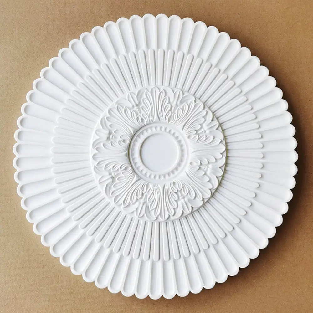Modern White PU Ceiling Rose For For Jiaqi Light Fitting Round Decorative Base Plate For Chandelier Canopy Installation