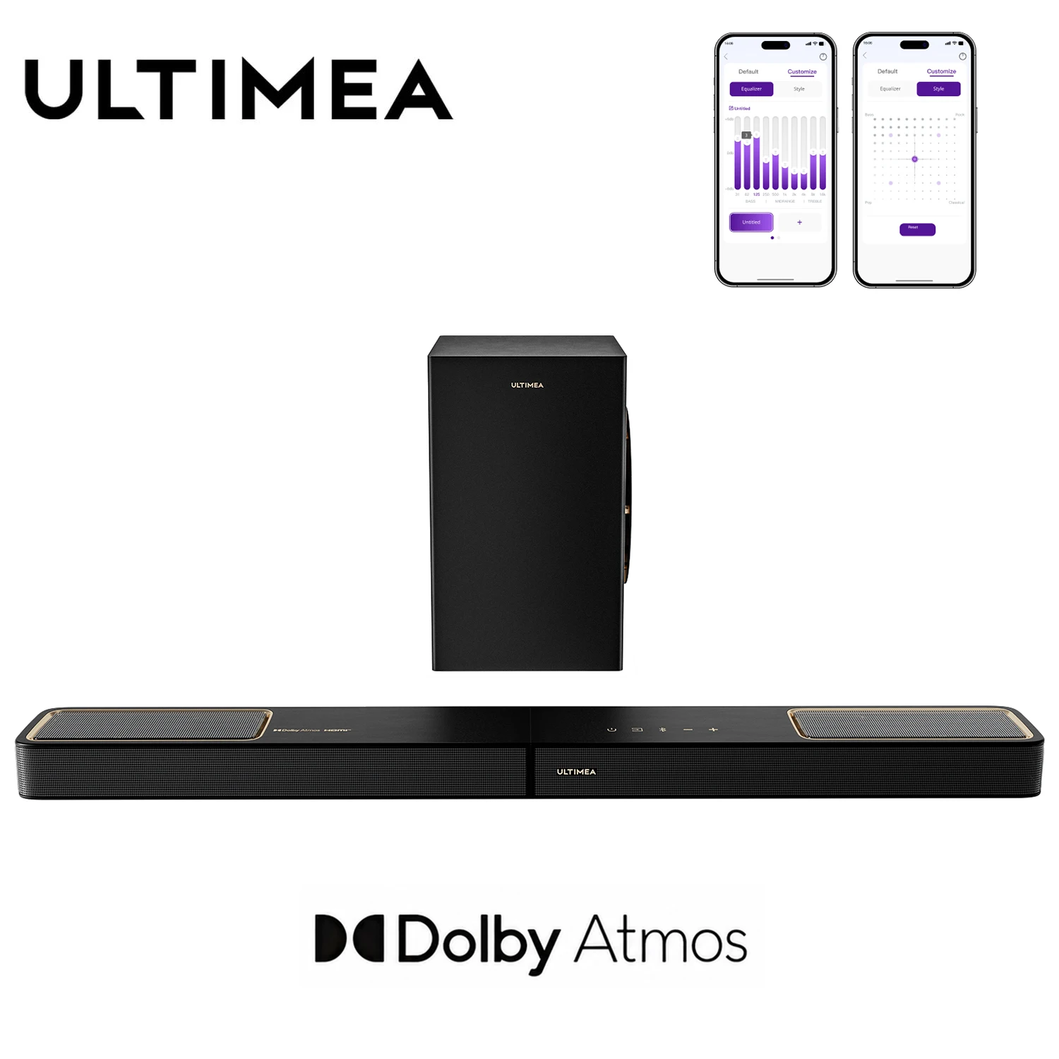 

ULTIMEA 360W 3.1.2ch Sound Bar with Dolby Atmos, Surround Sound System for TV with 6.5" Subwoofer, Sound Bar for Smart TV