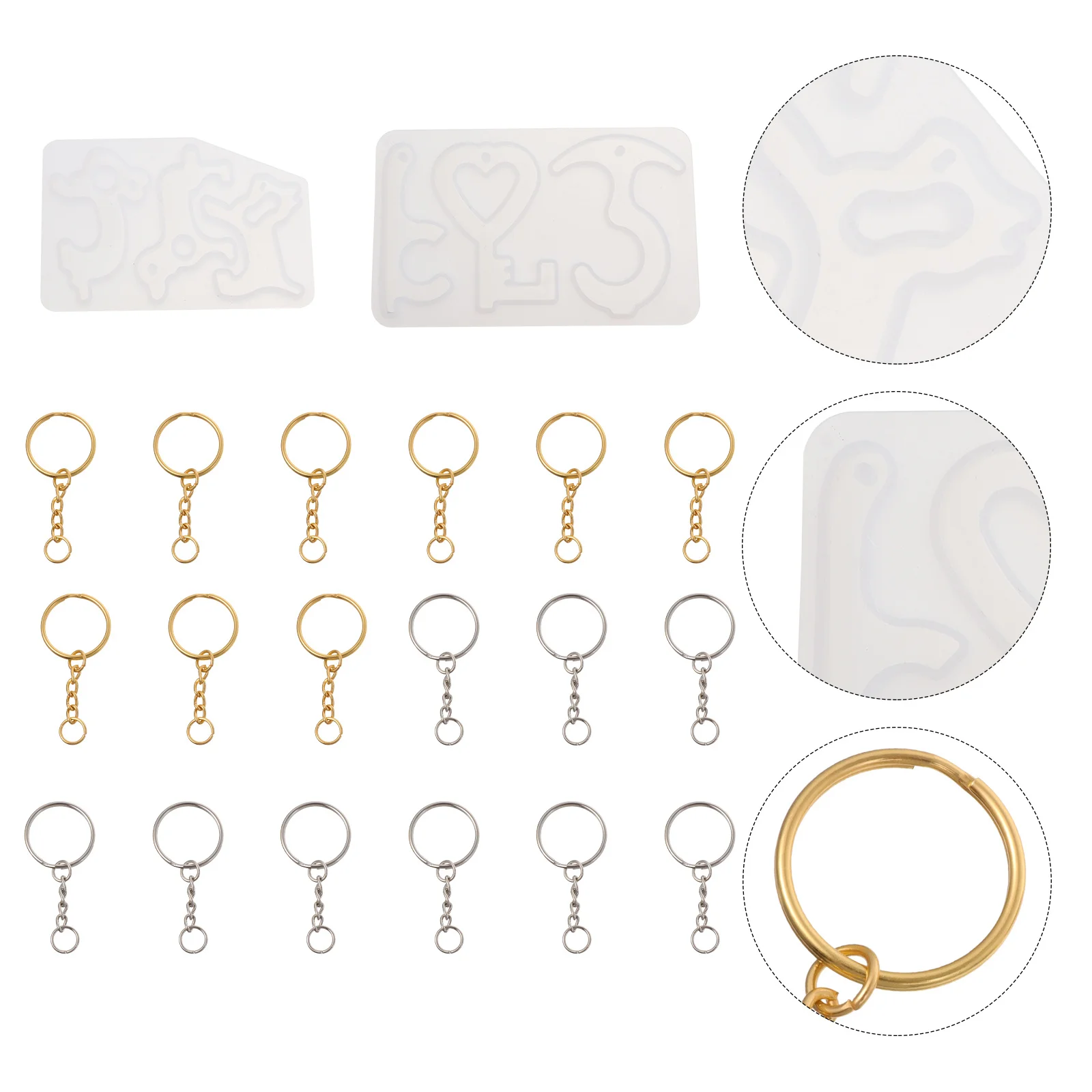 

1Set Keychain Charms Epoxy Mold Silicone DIY Touchless Door Opener Tool High Quality Non Holder Accessory