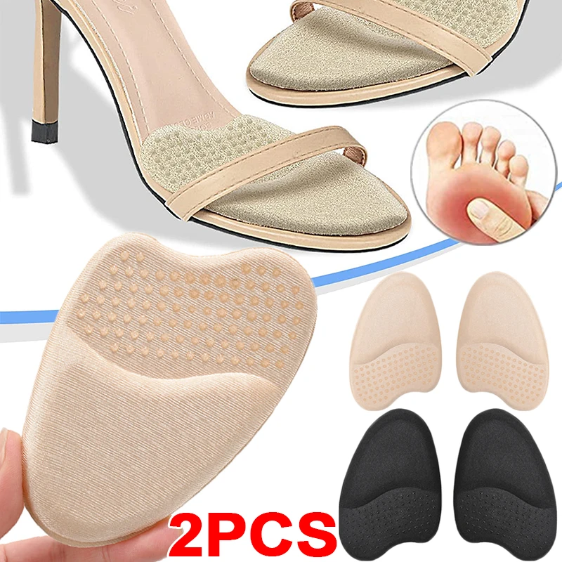 Women Forefoot Pad Relief Forefoot Insert Half Size Insoles Non-slip Sole Shoe Breathable Sweat Absorbing Foot Pads for Shoes