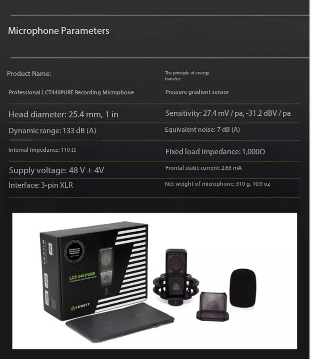 Condenser microphone for live singing recording