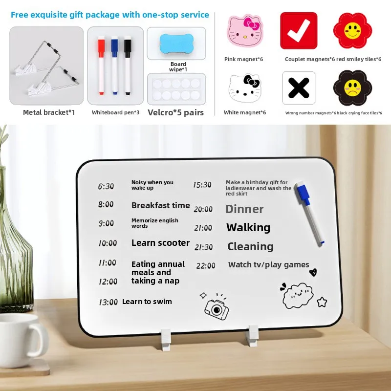 Magnetic Mini Writing Board Home Blackboard Erasable Live Prompt Board Handheld Stand Small Whiteboard Writing Pad
