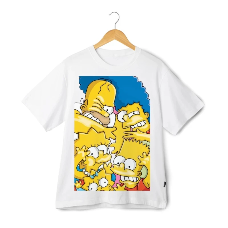 The Simpsons T-Shirt Tee Funny The Simpsons Gift Simpsons Family Fight Graphic T-shirt – Cartoon Mashup Streetwear Unisex Tee