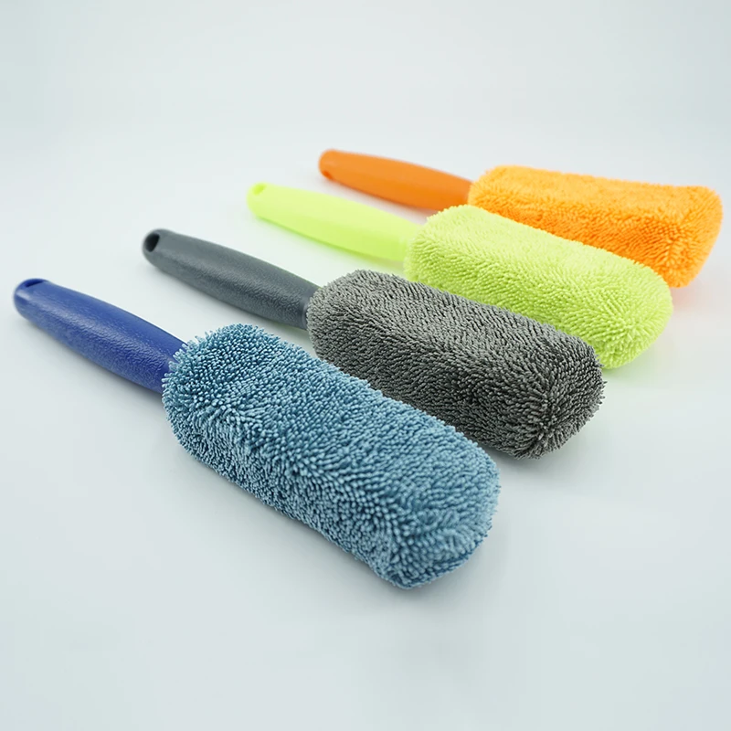 Car Wash Portable Microfiber Wheel Tire Rim Brush Car Wheel Wash Cleaning for Car with Plastic Handle Auto Washing Cleaner Tools