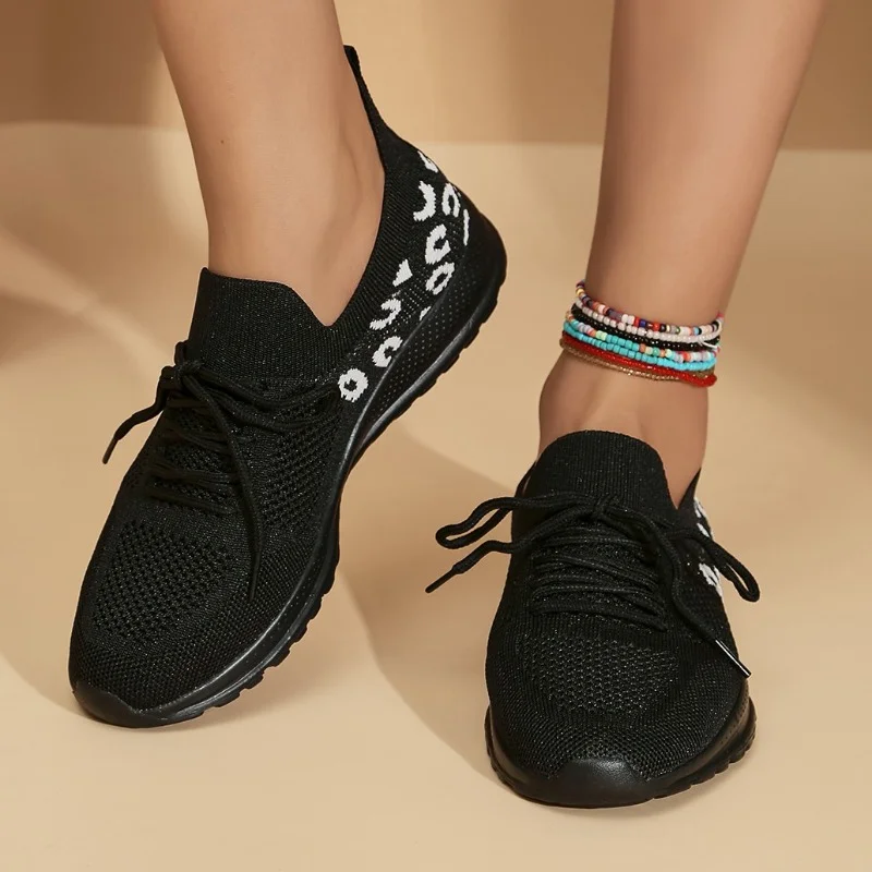 Shoes for Women 2023 New Spring and Autumn Women's Vulcanize Shoes Breathable Grid Round Toe Mixed Colors Lace Up Sport Shoes