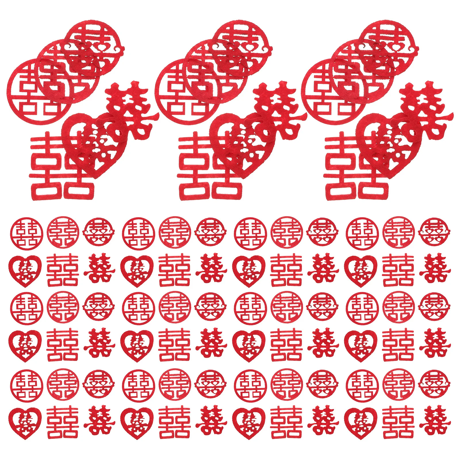 

120Pcs Chinese Wedding Confetti Xi Character Party Scatter Decor Small Light Table Confetti for Wedding Engagement Anniversary