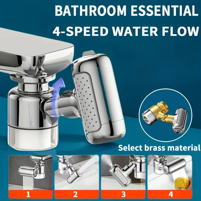 

Swivel four in one mode faucet aerator kitchen faucet nozzle washbasin faucet bubbler sprinkler faucet water-saving extender