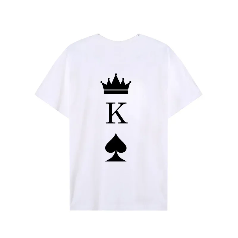 King and Queen Shirts for CouplesT Shirt Wife Hubby Tshirt Tops Summer Fashion Woman T-shirt Casual O-Neck Tops Lovers Tee Shirt