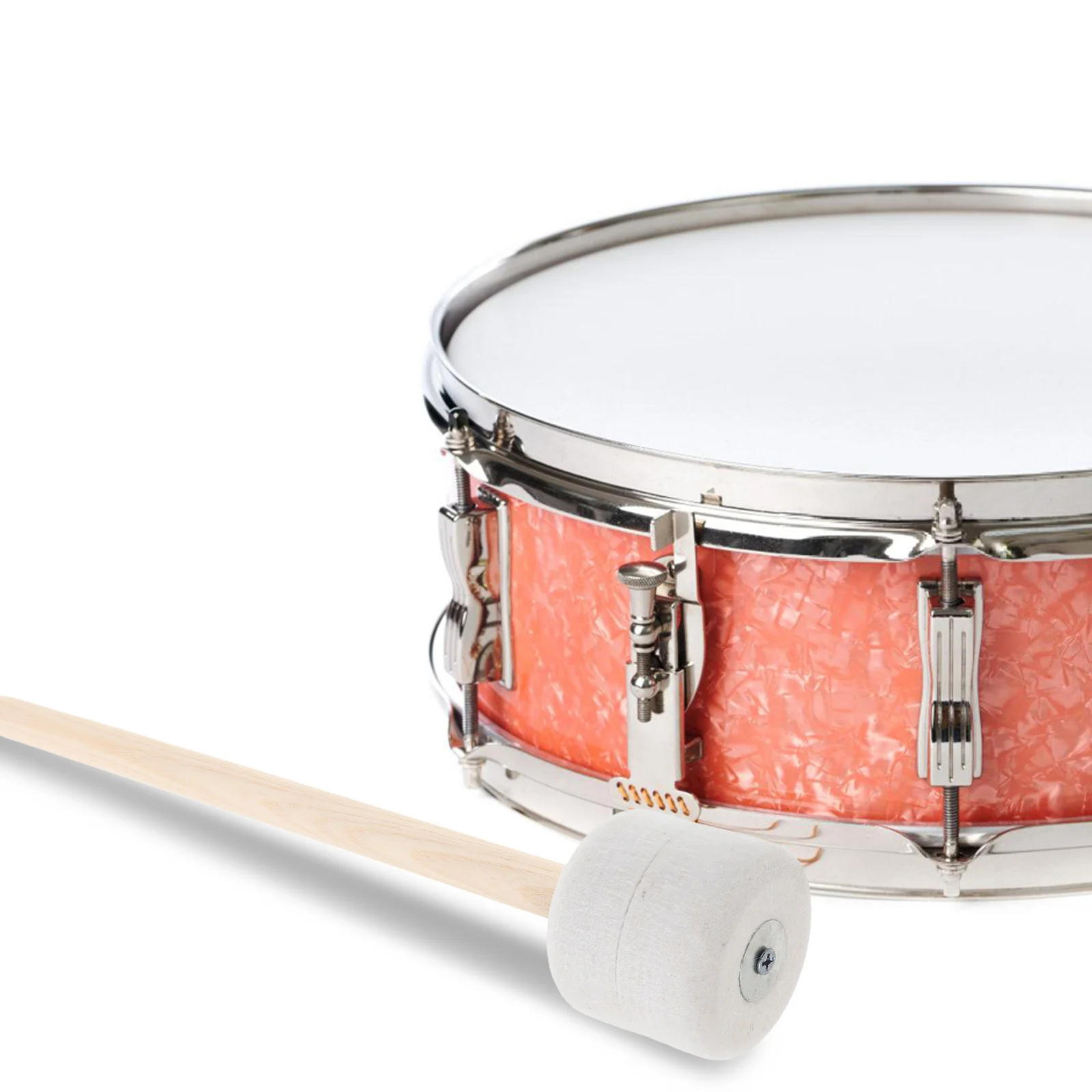 

4Pcs Bass Drum Mallets Felt Head Wooden Handle 12.6 Inch Durable Drumsticks for Percussion Practice Performance Marching Bands