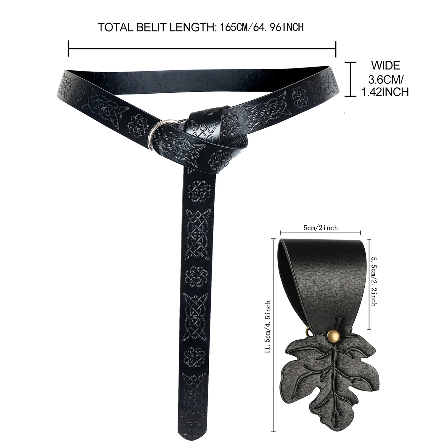 حزمة إكسسوارات عصر النهضة القرون الوسطى القراصنة بو حزام جلد حقيبة الفلين جرعة زجاجة حزام زي الهالوين التأثيري #6