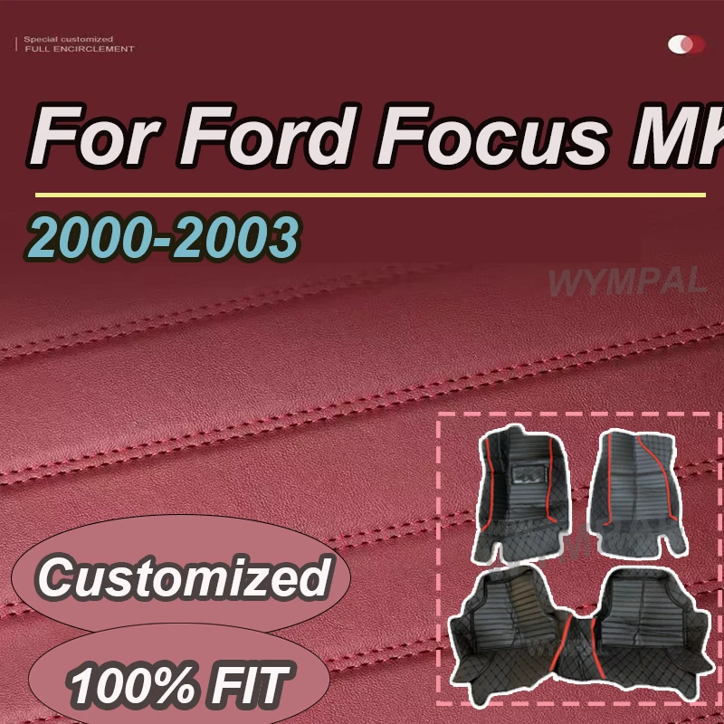 

LUXURY Custom Automotive Car Floor Mats For Ford Focus MK1 2000 2001 2002 2003 Auto Luxury Leather