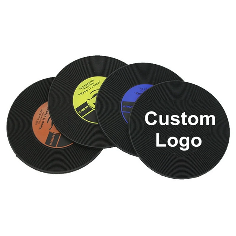 Custom Logo Rubber Cup Placemat Coffee Tea Pads Mats Round Insulation Desk Decoration Placemat Restaurant Custom Design