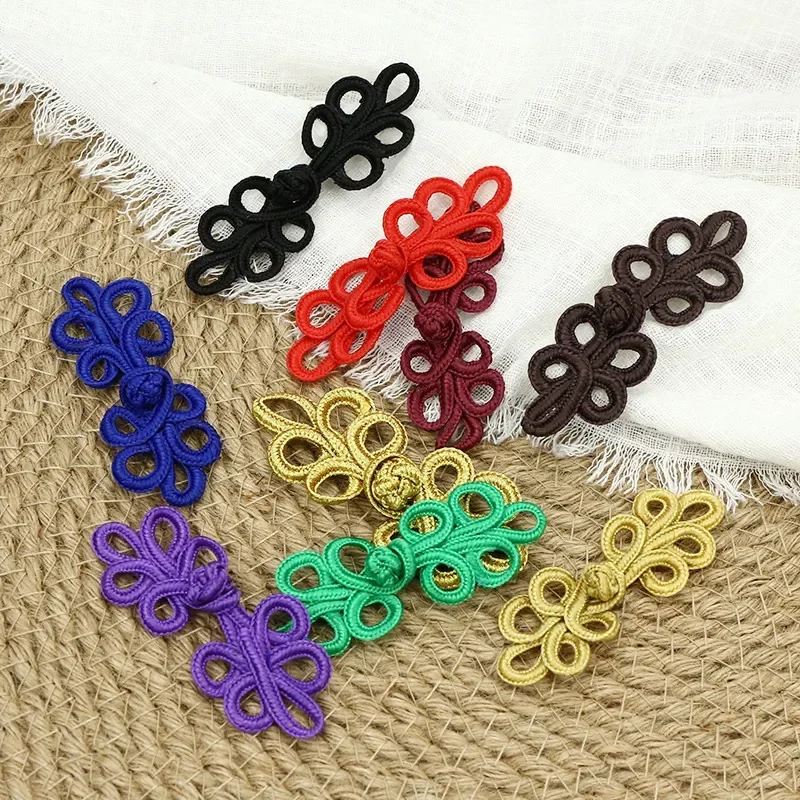10 Pares de Botones de Nudo Chino con Forma de Rana, Cierres de Botón para Coser, Botones Decorativos Tradicionales Hechos a Mano, Botones de Cierre para Costura