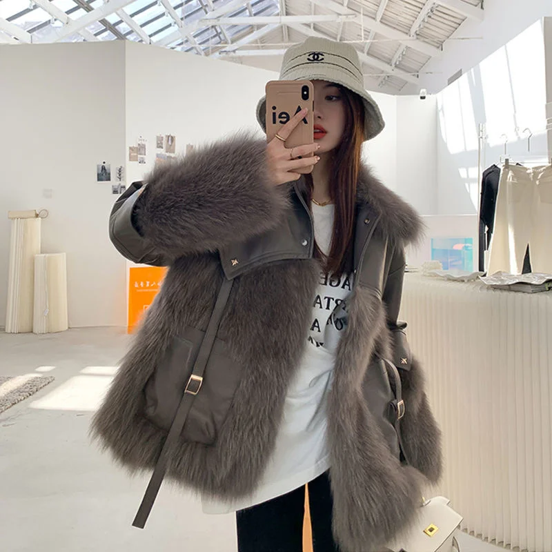 Fur Coat Winter 2023 Women's Thickened Coat New Net Celebrity Fashionable Plush Clothing Outwear Campera Mujer Jaquetas Feminina