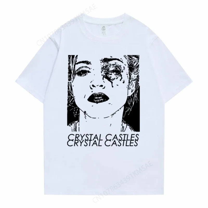 Crystal Castles Alice Practice Graphic T Shirts Male Gothic Music Band Tshirt Men Women Hip Hop Vintage Rock Oversized T-shirts