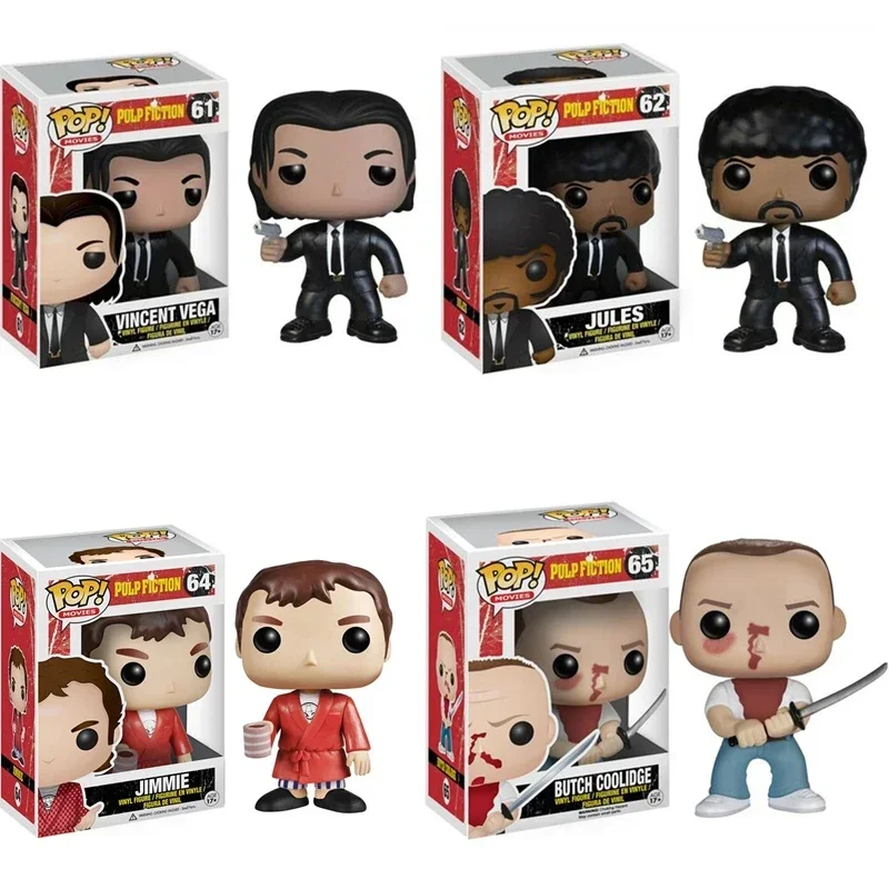 Funko POP Pulp Fiction Vega #61 Jules #62 Mia Wallace #63 Jimmie #64 Butch #65 PVC Toy Figure Collectible Vinyl Model Toys Gift