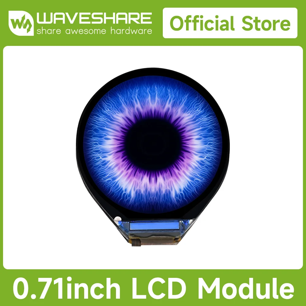 Waveshare 0.71inch LCD Module Round Display 160x160 Resolution SPI Interface 65K colors for  Raspberry Pi Pico/ESP32/Ardruino