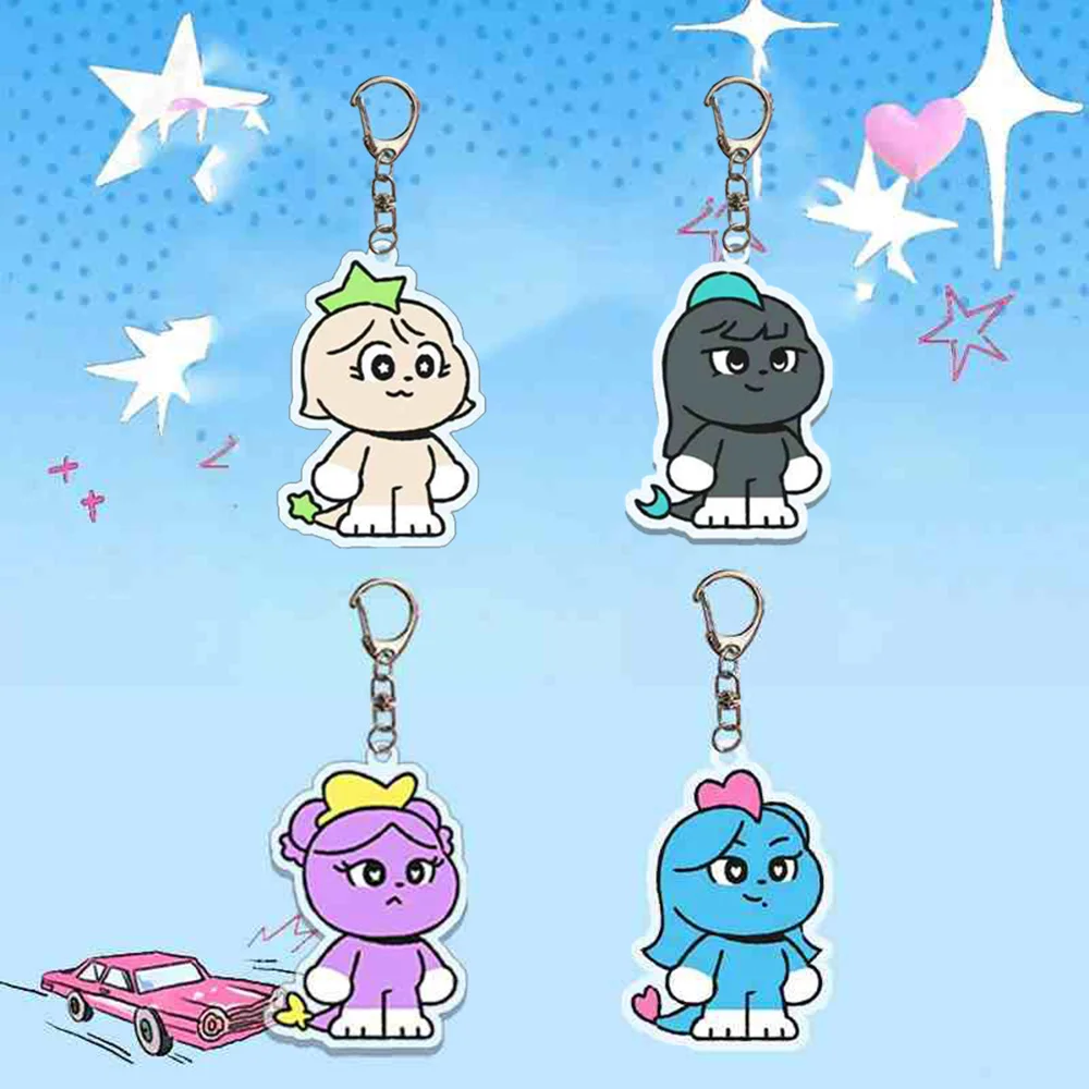 KPOP Idols Cartoon Porte-clés, Haute Qualité, Acrylique, Pendentif, NINGNING, WINTER, GISELLE KARHR, Sac, Accessoires, Cadeaux, 4Pcs, Ensemble