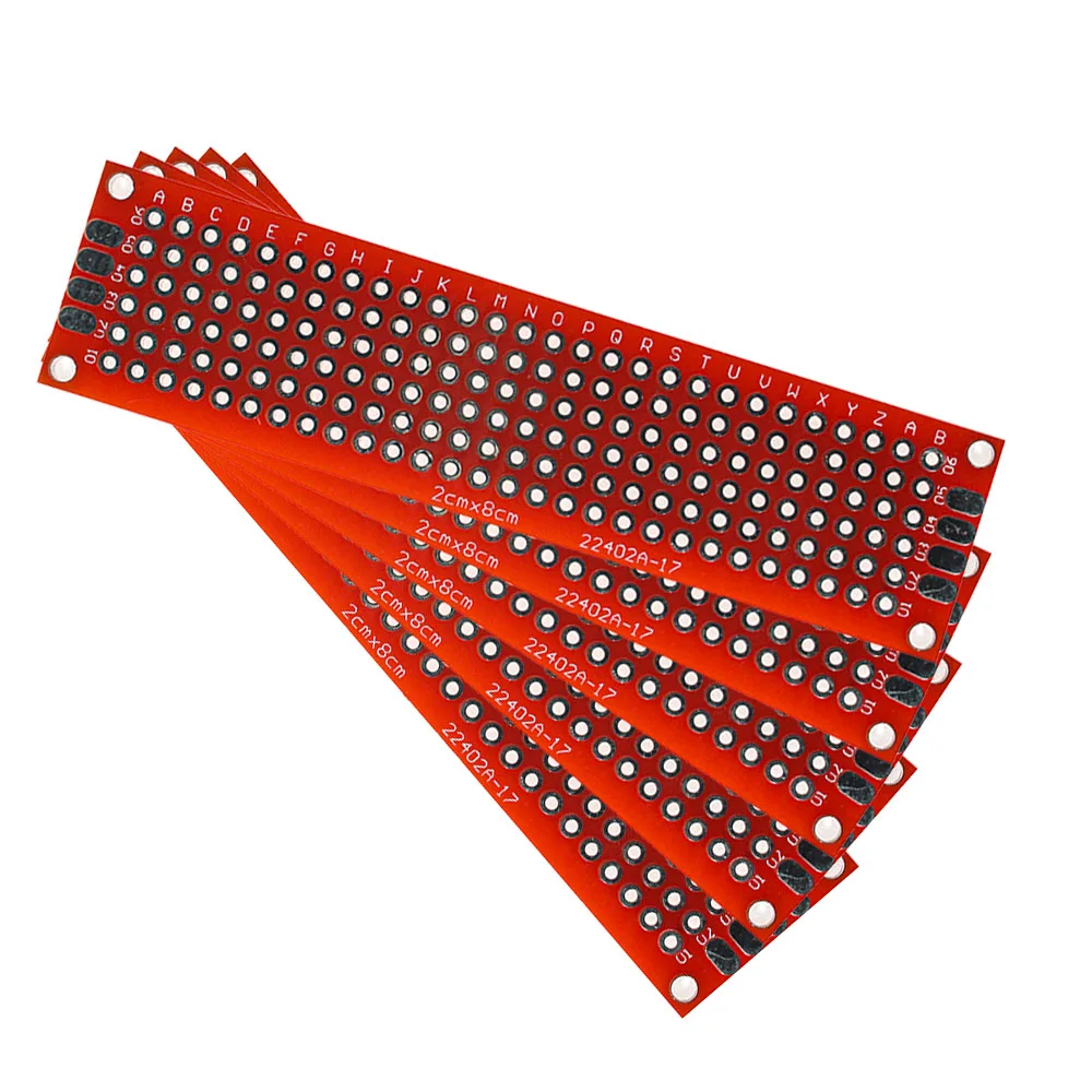 10PCS PCB Board red Double-sided Board 2*8CM PCB DIY Universal Circuit Boards