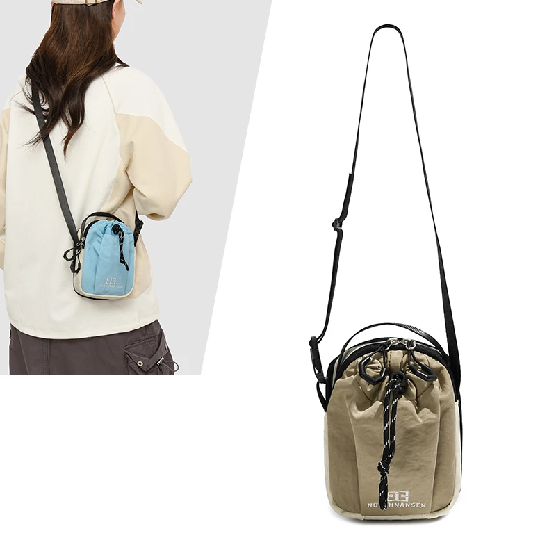 ใหม่กระเป๋าโทรศัพท์มือถือมัลติฟังก์ชั่น,กระเป๋ากีฬาแบบพกพา,กระเป๋าสะพายข้างสองชั้นกลางแจ้ง,กระเป๋าใส่ขวดน้ำปากแบบมีเชือกรูด