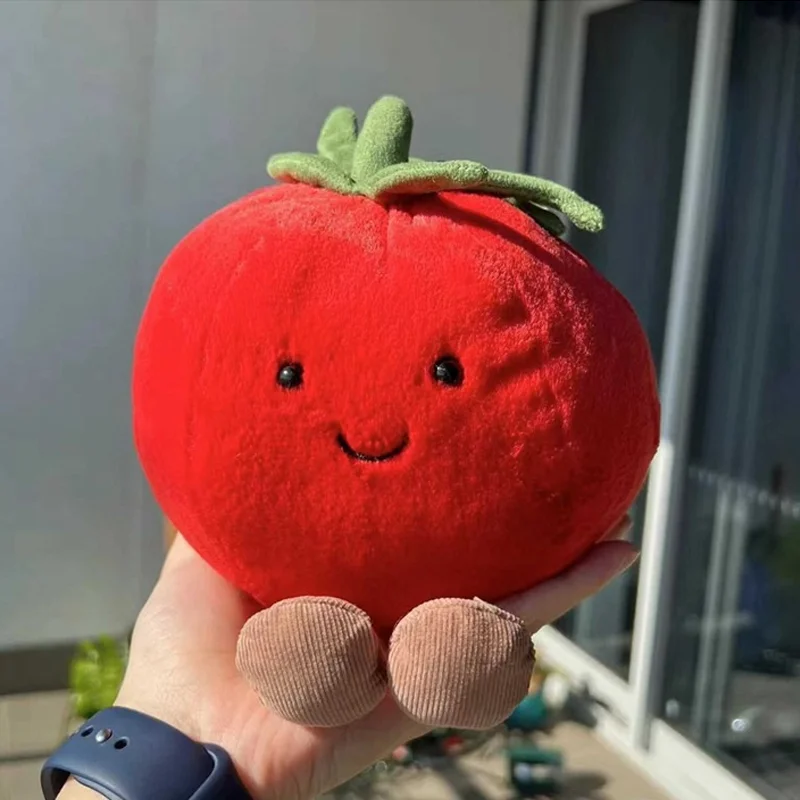 

Милая плюшевая игрушка-помидор, мягкая имитация овоща, мультяшный смайлик-фрукт, плюшевая игрушка для вечеринки, настольное украшение, подарок-сюрприз