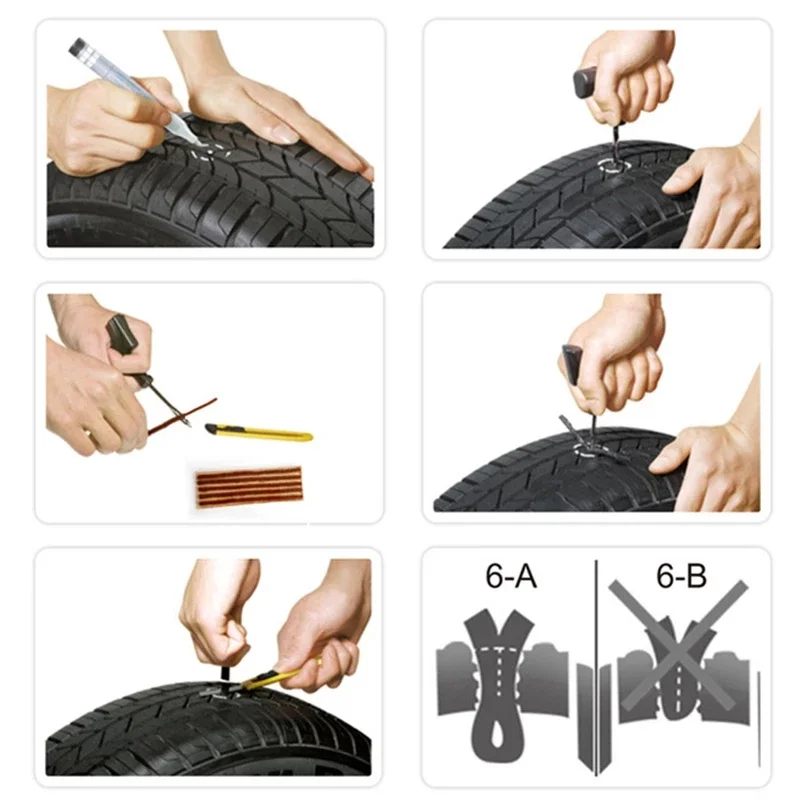 Tire Repair Strips 6mm/3.5mm Car Motorcycle Bike Tyre Puncture Repairing Stiring Glue Rubber Strips Tools Plug Car Accessories