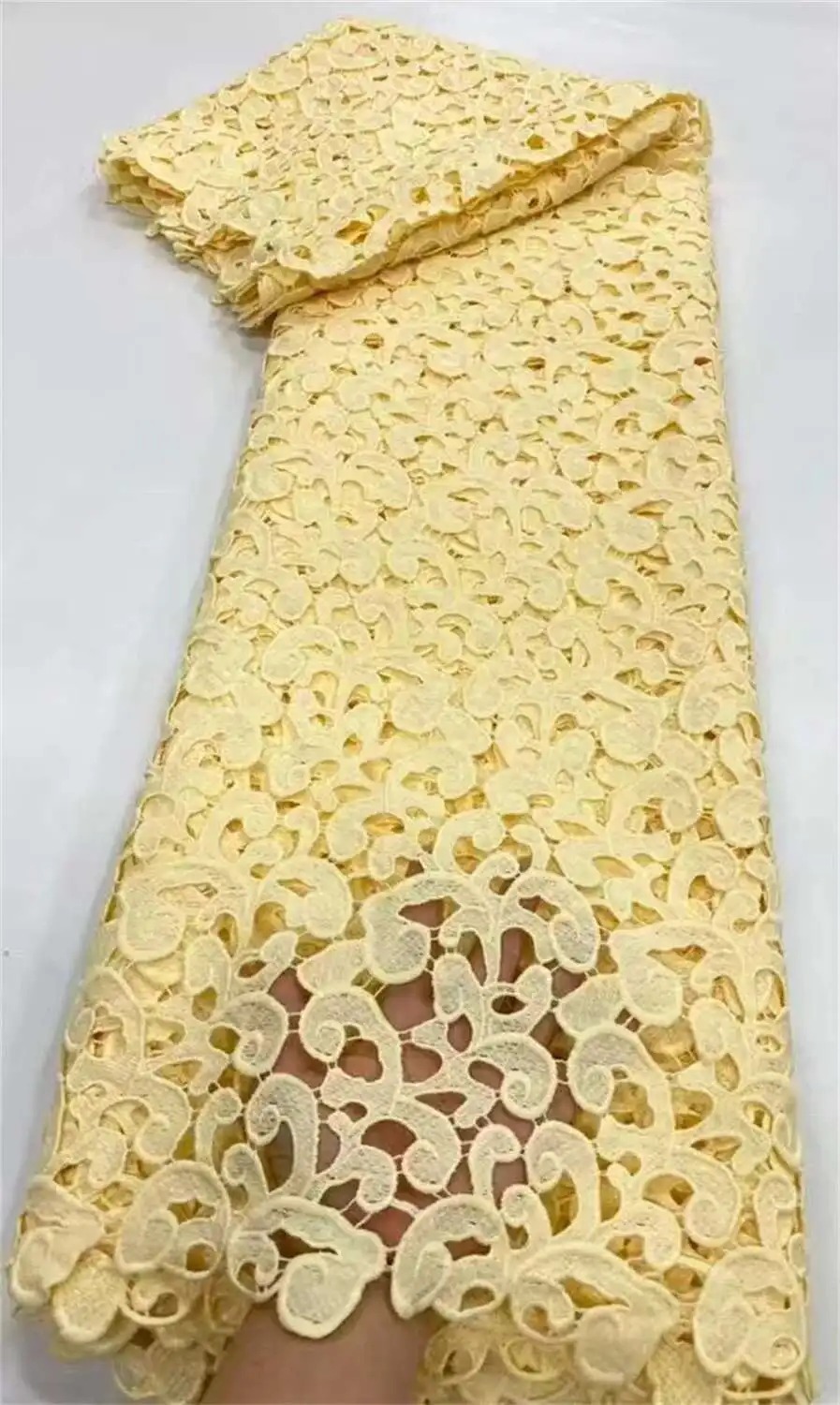 

Guipure Cord Lace Fabric 2025 Hight Quality African For Water Soluble Lace Fabric Women Christmas Dress Sew