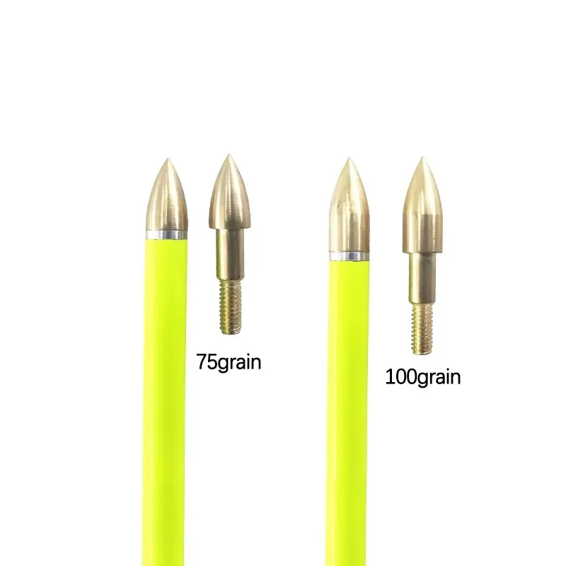 Gold Arrow Points 75/100 Grain Broadheads Tips Archery Arrowheads for ID6.2mm Arrow Shaft Compound Bow / Crossbow Hunting DIY