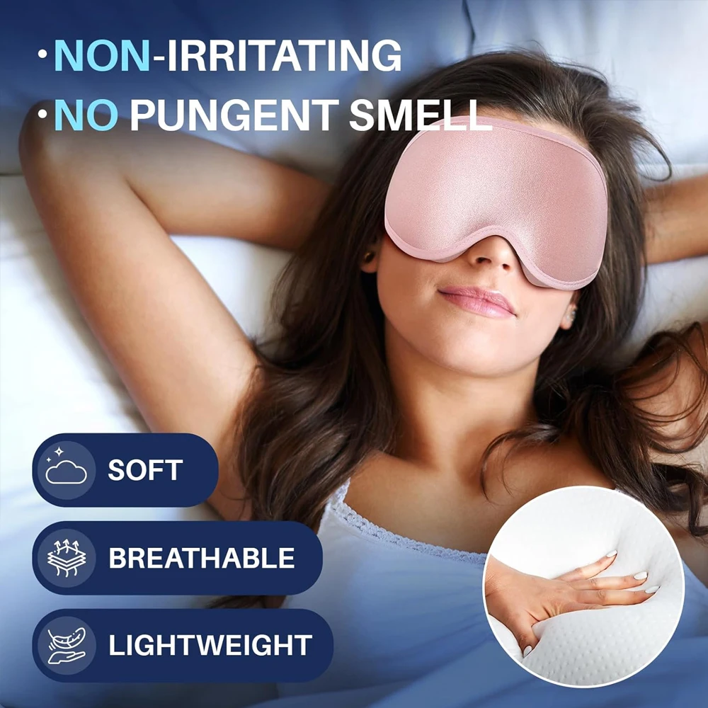 Masque pour les yeux de sommeil 3D, pression zéro oculaire, masque de sommeil profilé 3D, doux et confortable, couverture d'ombre pour les yeux, 100% bloquant la lumière Slaapmasker