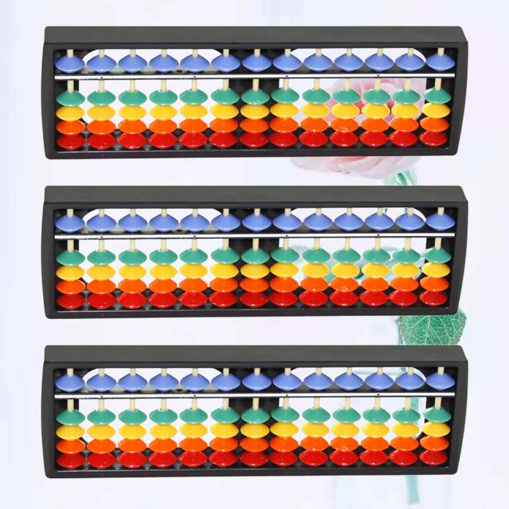 3pcs 13 Digits Rods Abacus Children Math Leaning Abacus Brain Developing Arithmetic Tool Educational Toy