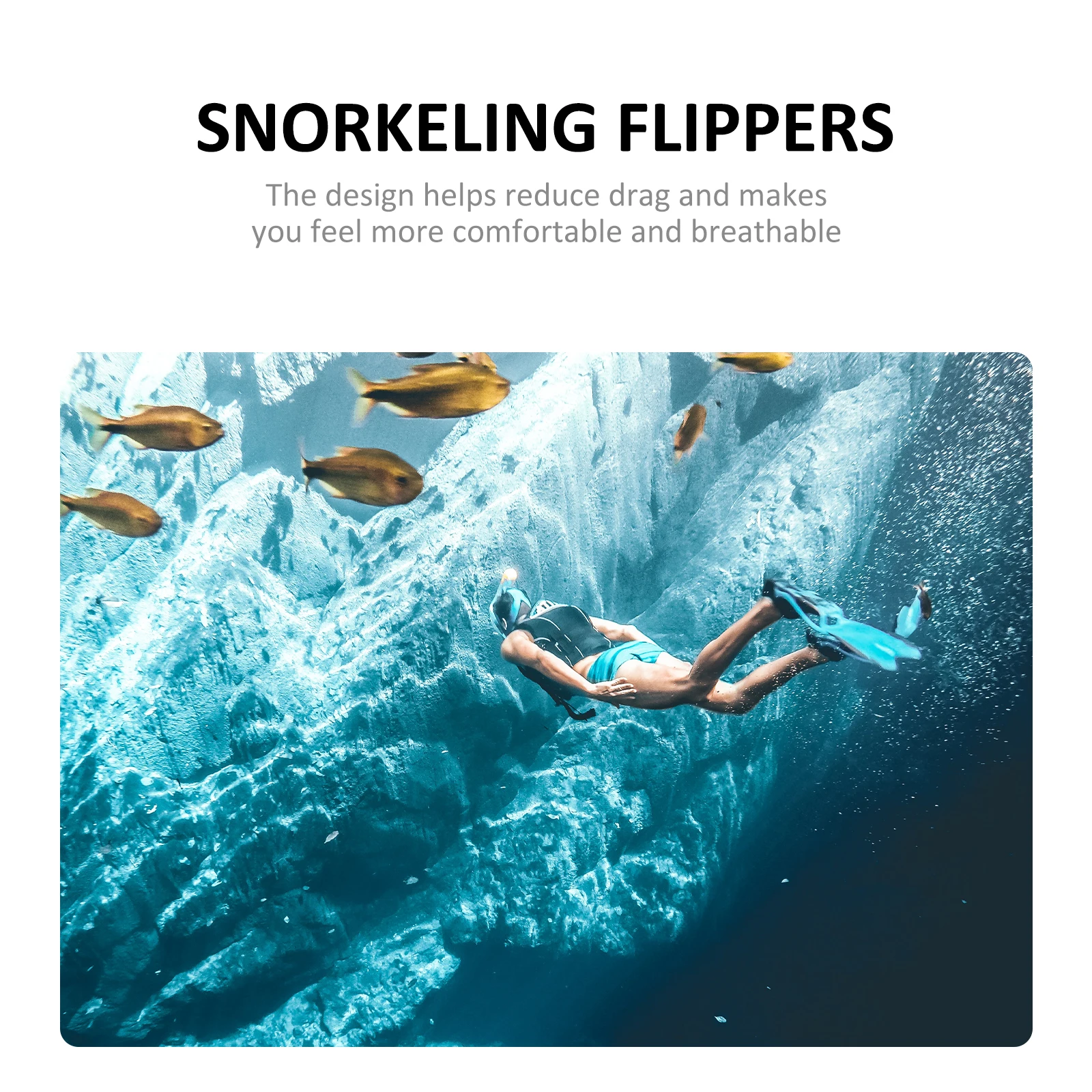 

2Pcs Diving Snorkeling Flippers Flexible Silicone Open Heel Comfortable Fit for Pool Sea Swimming Adventures