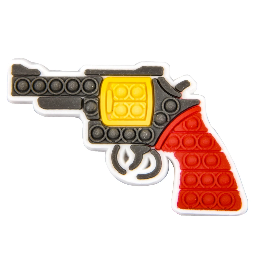 Gun Clog Shoes Charms For Men Pvc Black Different Mini Shoes Charm UZI Rifle Pistol Gun Croc Pins Shoes Decoration Part Gifts image 5